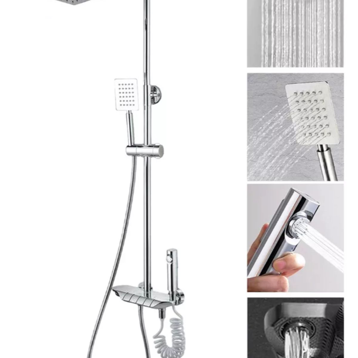 GENERICO - Ducha Columna Moderna De Lujo Con Llave 4 Funciones Plateado