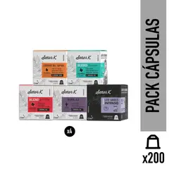 CAFE SEÑOR K - Pack 200 Cápsulas Café Espresso Más Vendidos Café Señor K