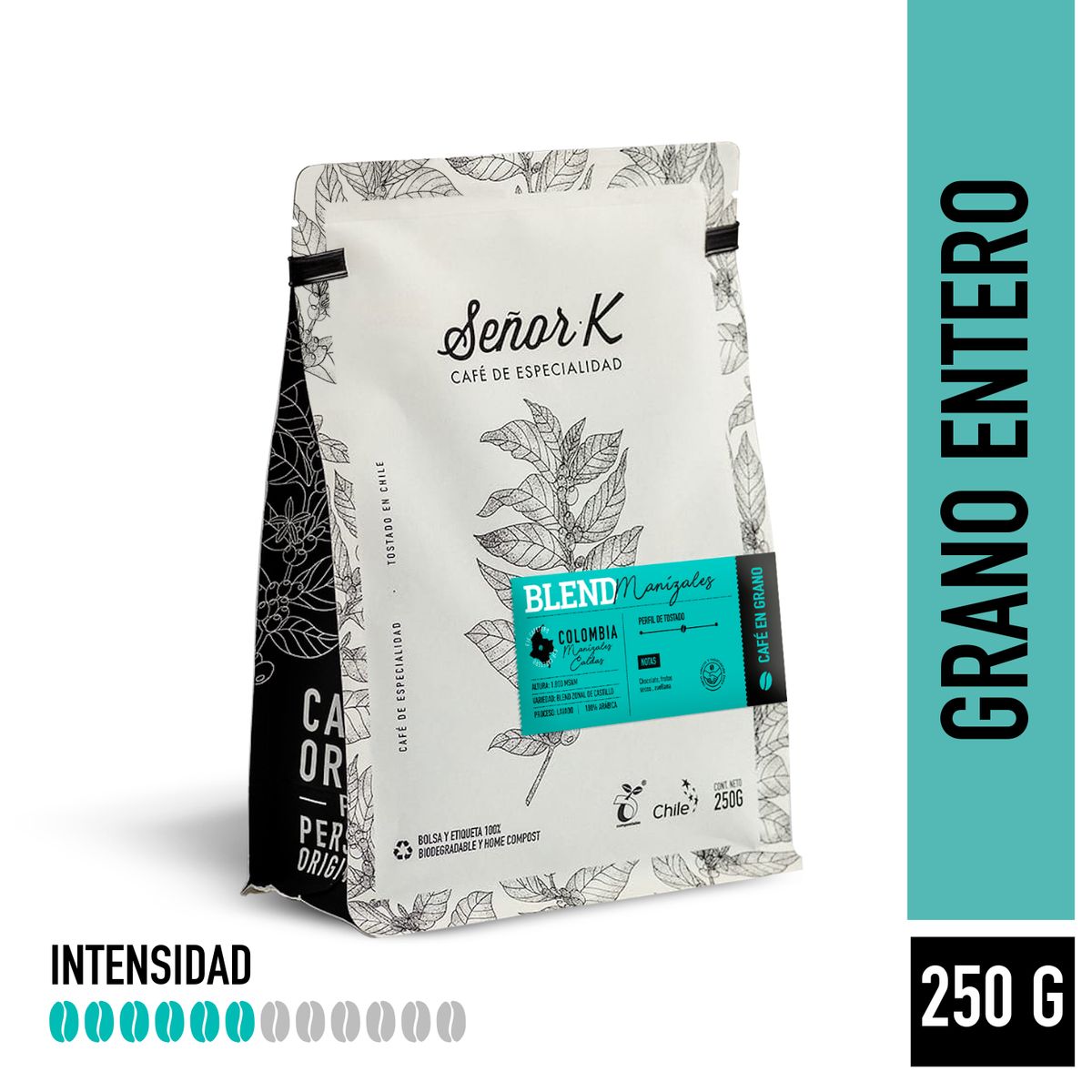 CAFE SEÑOR K - Café Grano Entero Señor K Colombia Manizales 250g