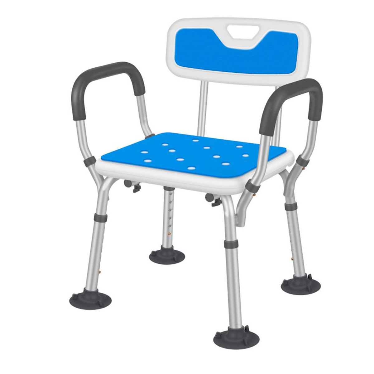 DETODOYMAS - Silla Baño Ducha 3 En 1 Soporte Antideslizante Agarradera - Blanco