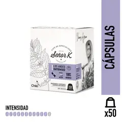CAFE SEÑOR K - Cápsulas Espresso Tueste Intenso Señor K Andes 50 Unidades