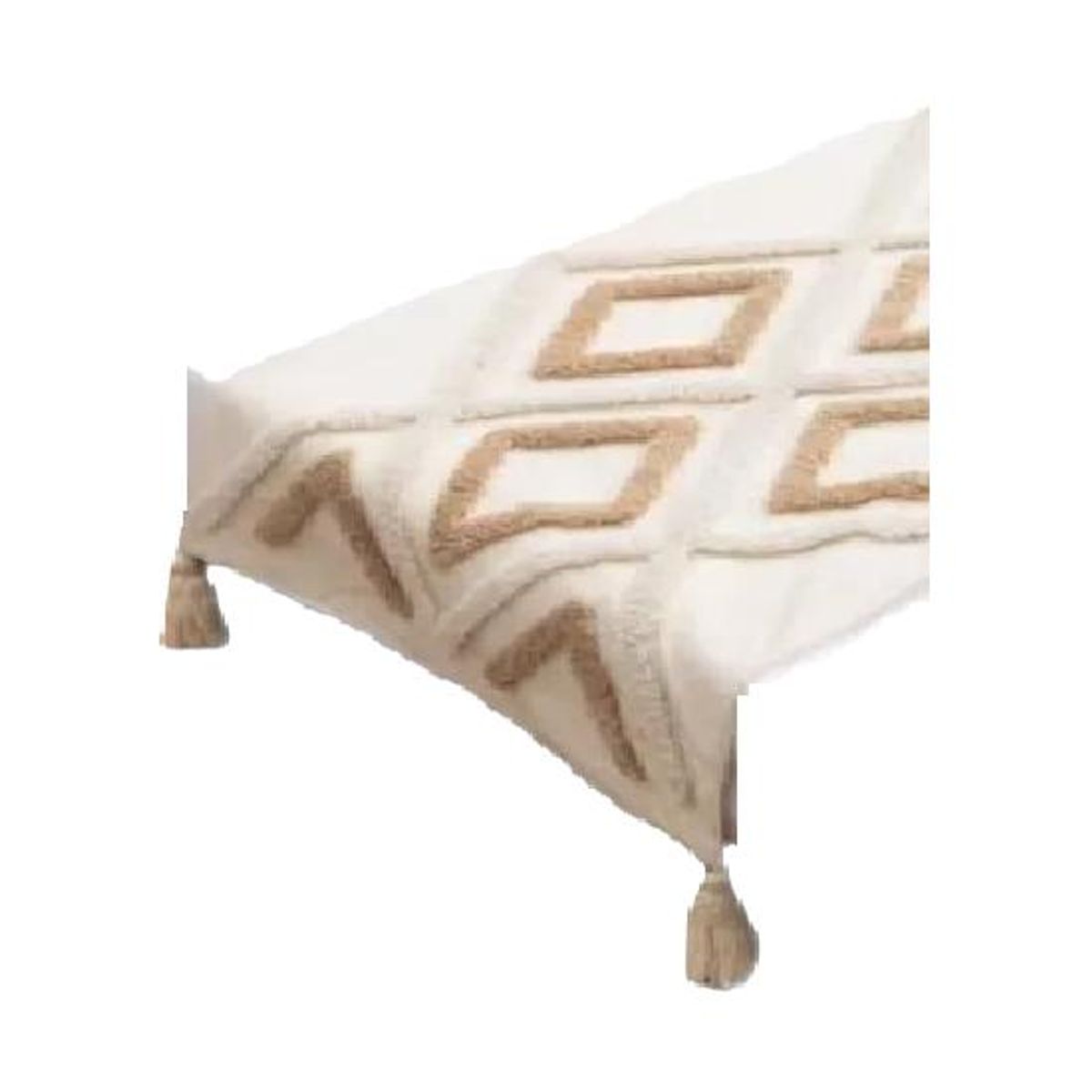 GENERICO - Piecera pie de cama boho bordada cama king y 2 plazas diseño 5 color blanco