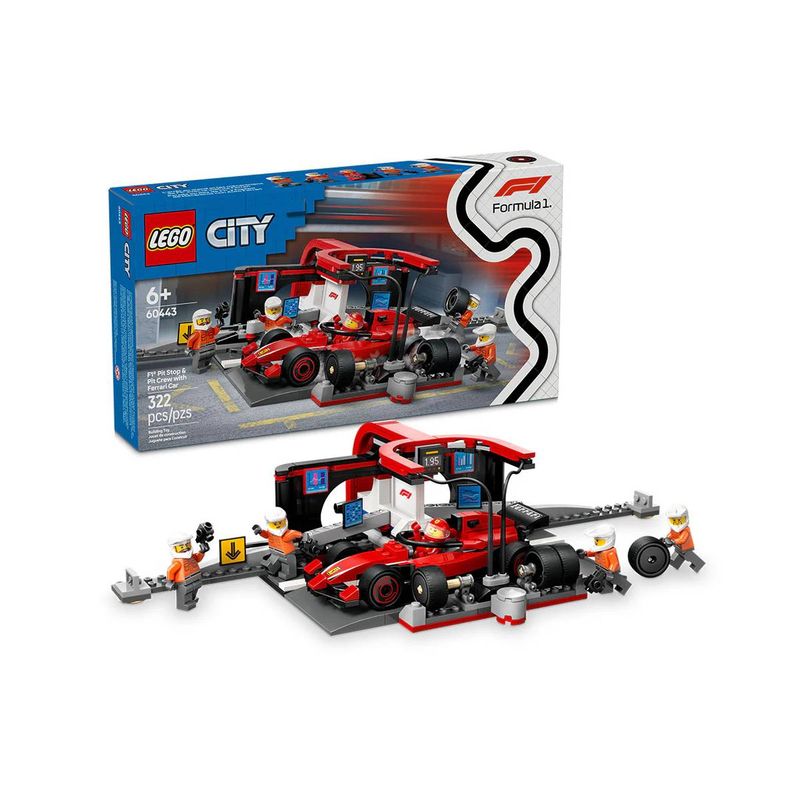 LEGO - LEGO CITY: PARADA EN PITS F1 MECÁNICOS UTO FERRARI 60443