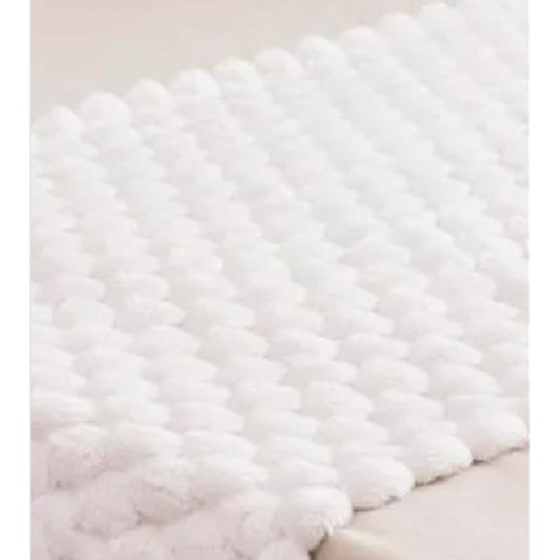 GENERICO - Piecera plush peludita 2 plazas o king 70x190 cm color crema