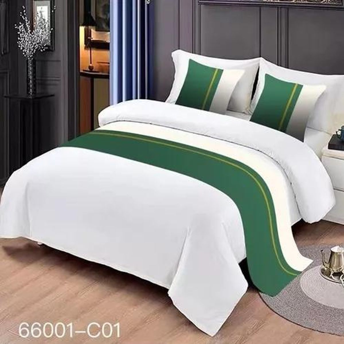 GENERICO - Pieceras + 2 fundas 45x45 diseño 1  verde