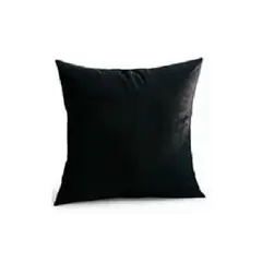 GENERICO - Funda para Cojín Velvet Terciopelo Liso en Variedad de Colores - Negro