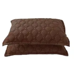 GENERICO - Fundas de almohadas con diseño gamuza 50x75 cm color café