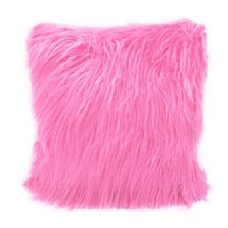 GENERICO - Fundas de cojín peluditas 45x45 cm color fucsia