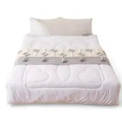 GENERICO - Piecera pie de cama cama king y 2 plazas diseño 3 color blanco
