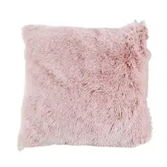 GENERICO - Fundas de cojín peluditas 45x45 cm color rosa
