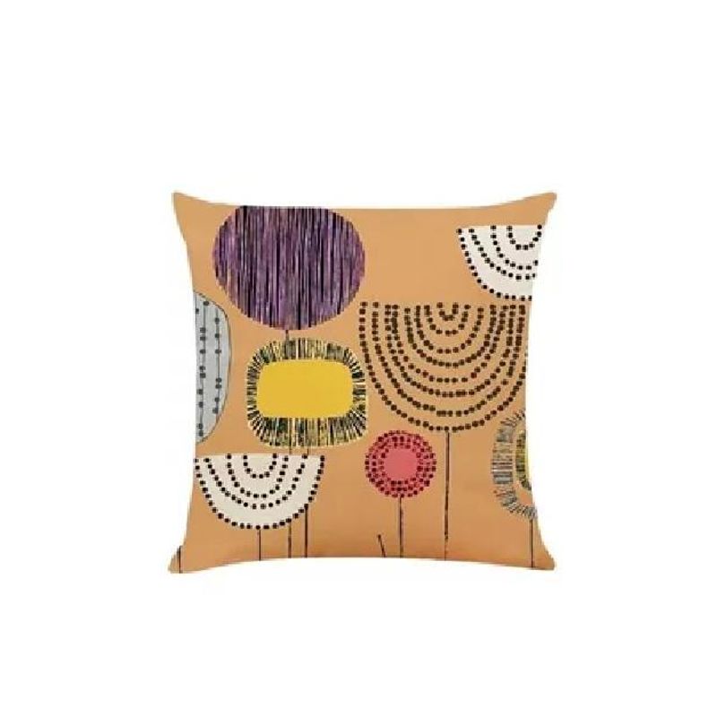 GENERICO - Set de 4 Fundas Cojín Lino Algodón Cuadrado 45 cm Beige