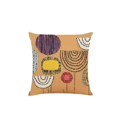 GENERICO - Set de 4 Fundas Cojín Lino Algodón Cuadrado 45 cm Beige