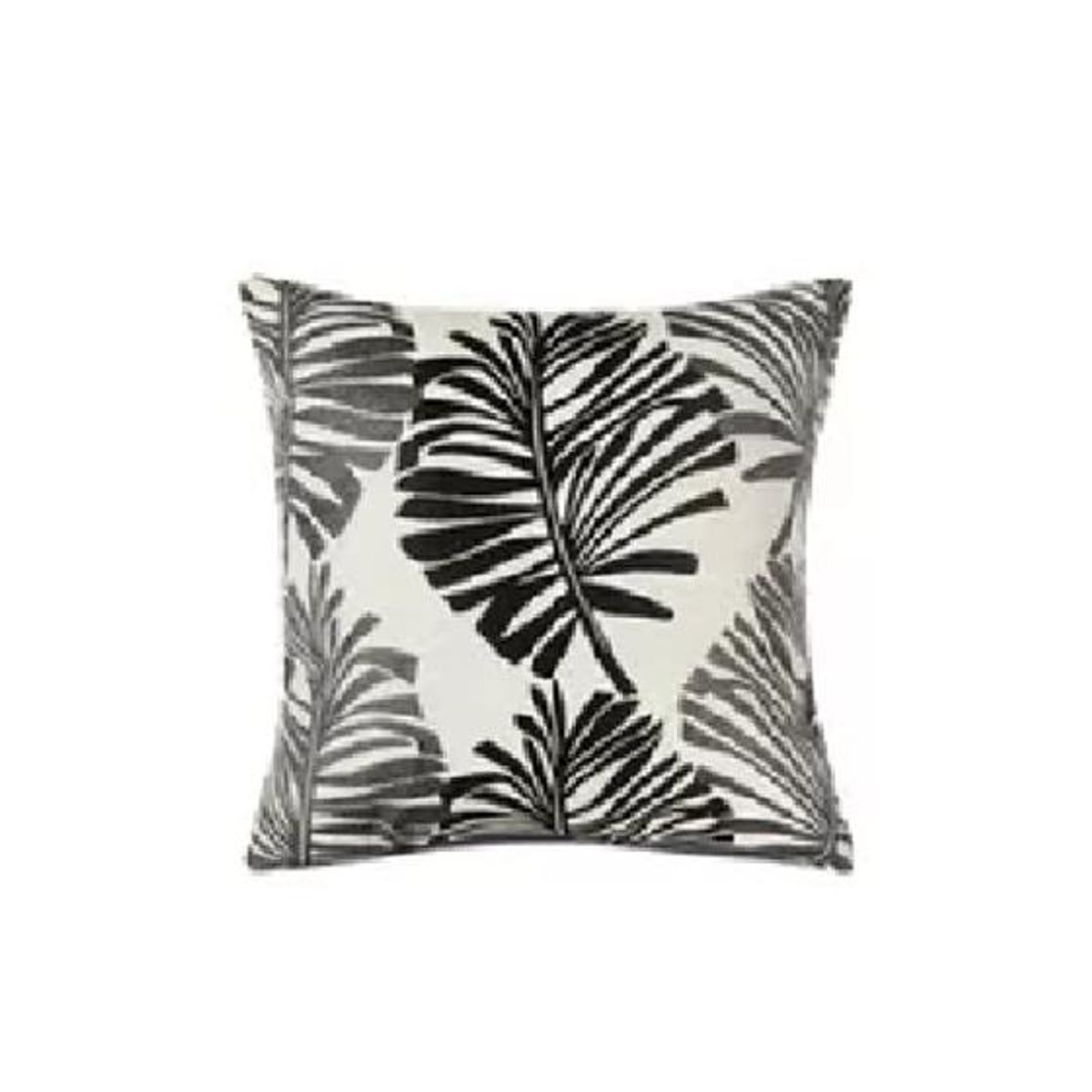 GENERICO - Pack de 6 Fundas de Cojín Lino Hoja Decoración 43x43 cm Negro