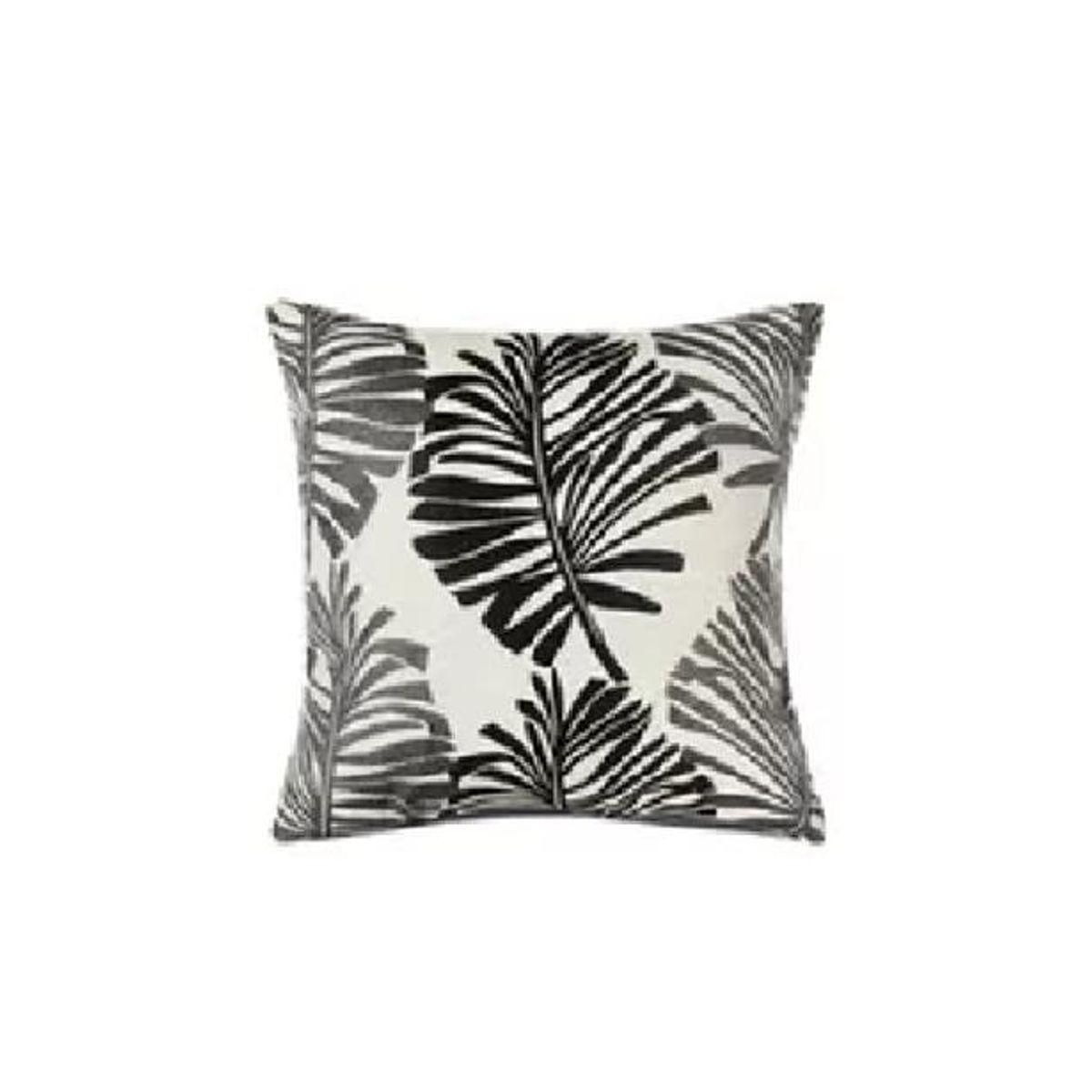 GENERICO - Pack de 6 Fundas de Cojín Lino Hoja Decoración 43x43 cm Negro