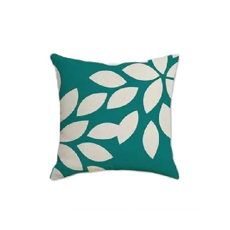 GENERICO - Pack de 4 Fundas de Almohada Cojín con Diseño 45x45 cm Hojas Verdes