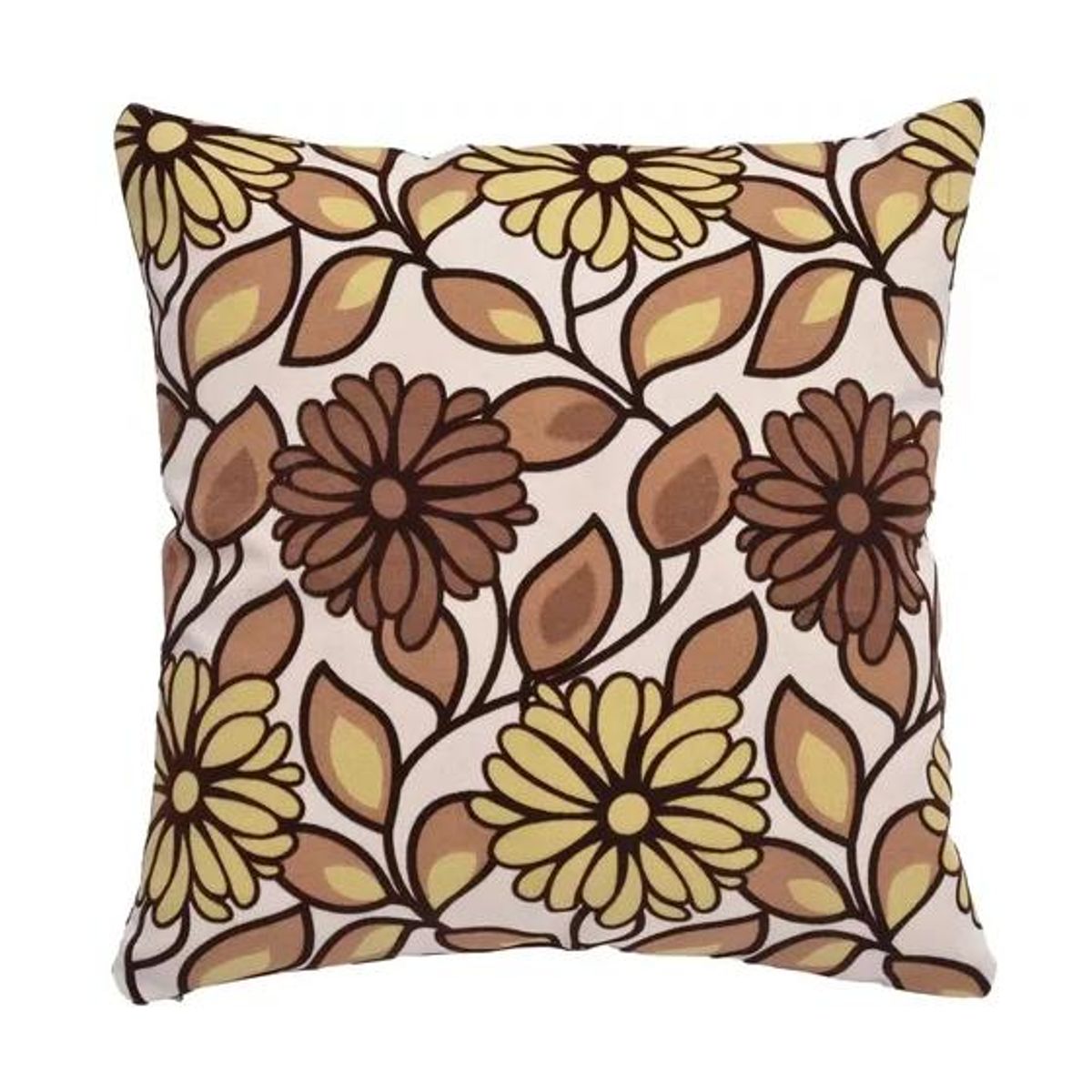 GENERICO - Pack de 6 Fundas de Cojín con Diseños y Colores 43x43 cm Café Flor