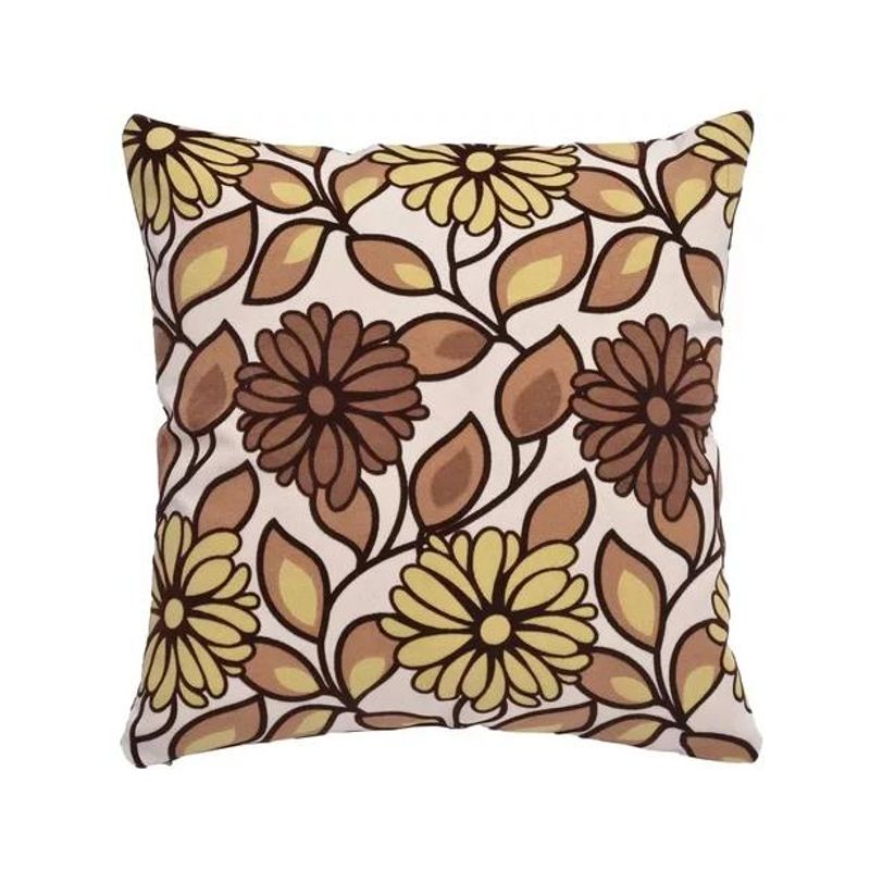 GENERICO - Pack de 6 Fundas de Cojín con Diseños y Colores 43x43 cm Café Flor