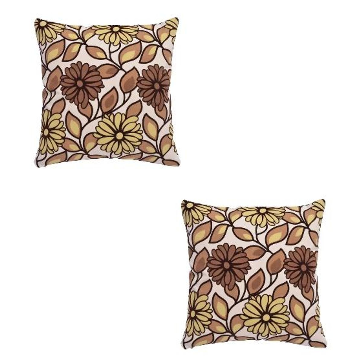 GENERICO - Pack de 6 Fundas de Cojín con Diseños y Colores 43x43 cm Café Flor