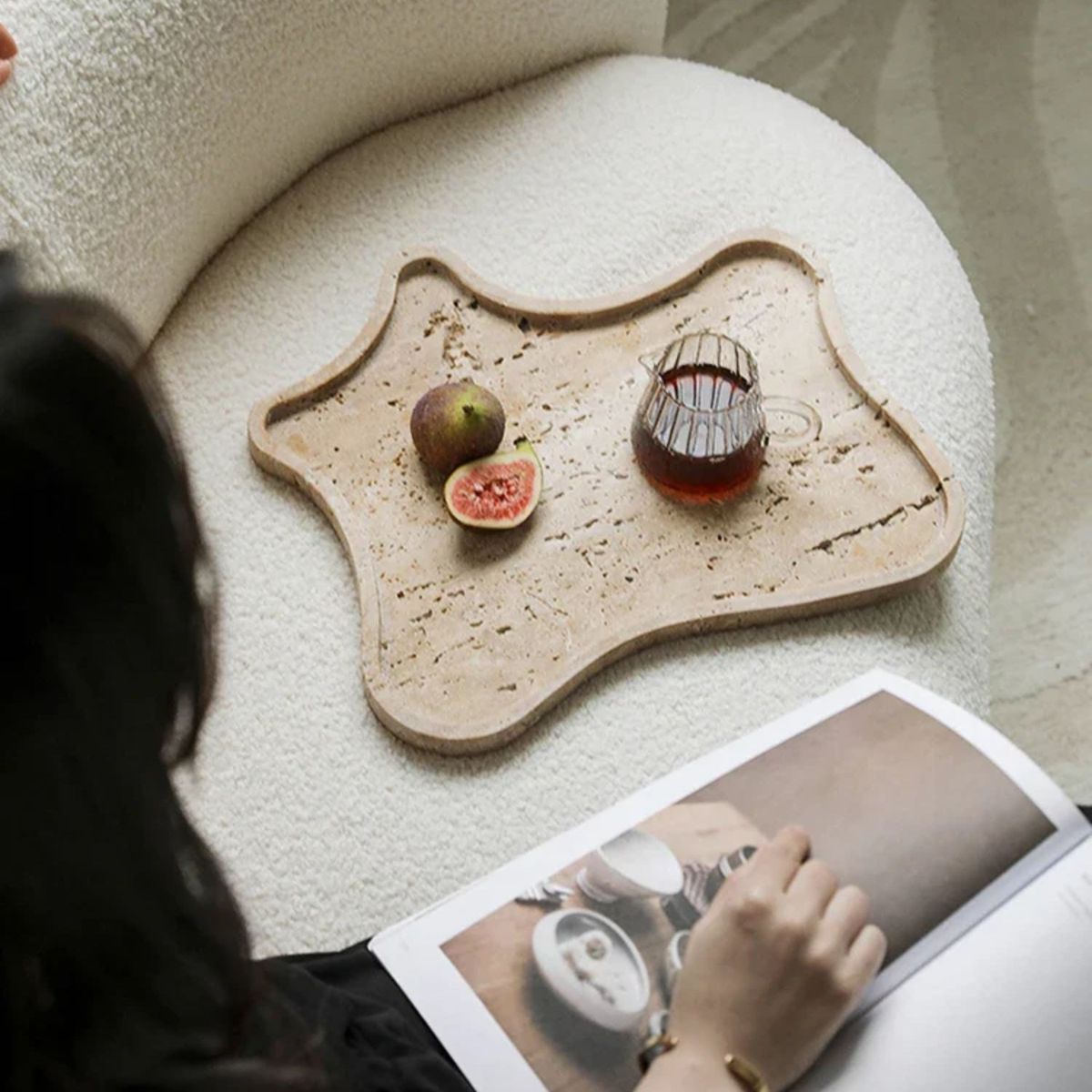 SANTU HOME & DECO - Bandeja Irregular de Piedra Natural Aperitivos y Deco