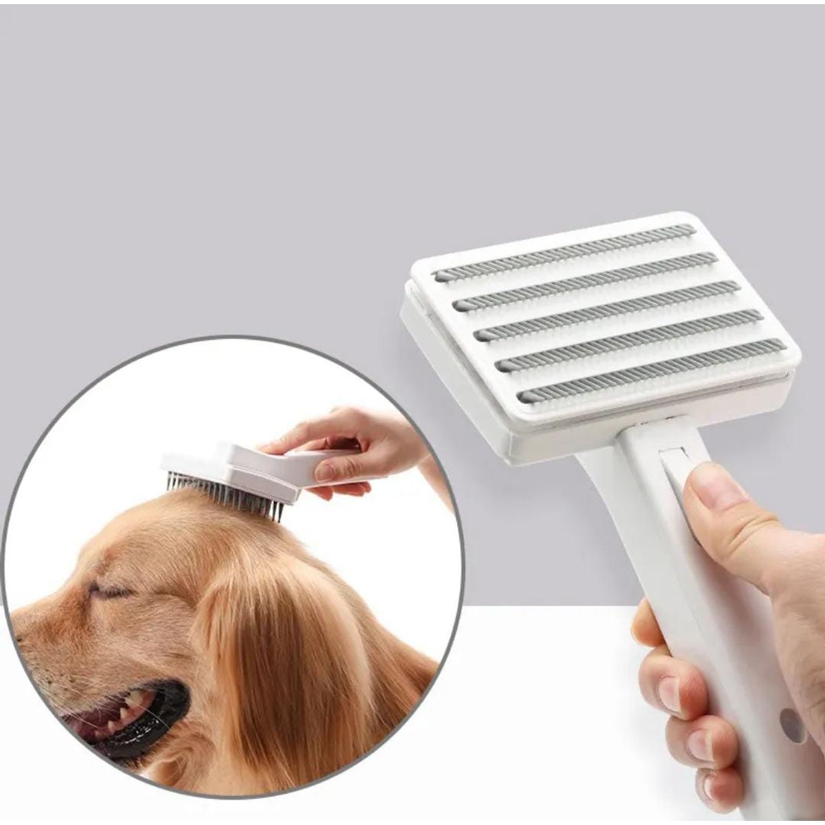 GENERICO - CEPILLO PARA MASCOTAS CON EXPULSADOR DE PELO