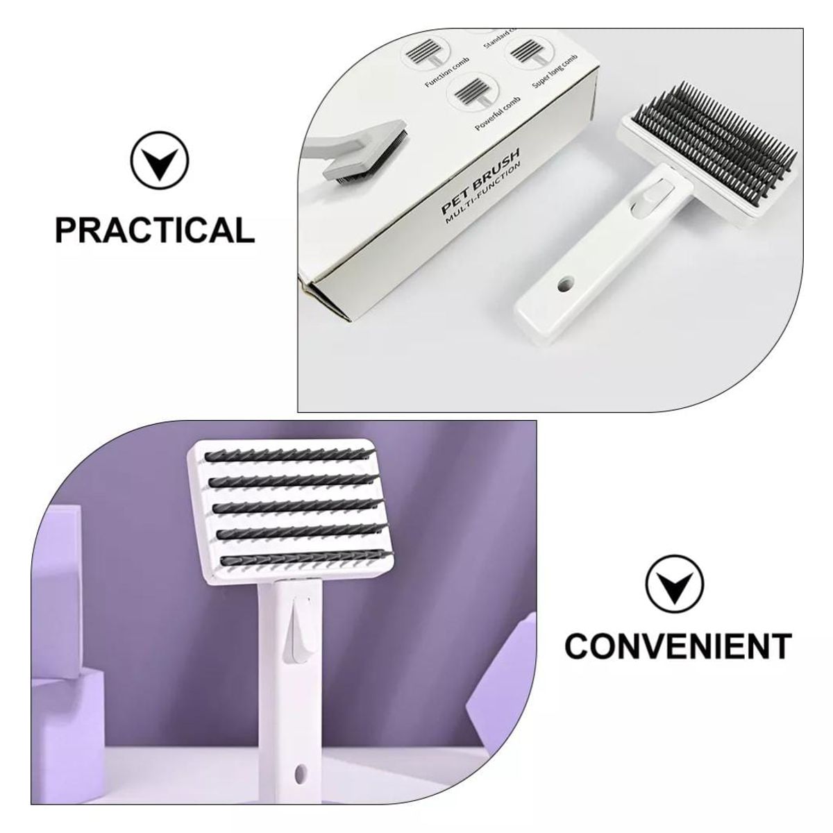 GENERICO - CEPILLO PARA MASCOTAS CON EXPULSADOR DE PELO