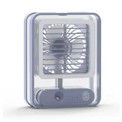 GENERICO - VENTILADOR DE ESCRITORIO CON PULVERIZADOR Y LUZ LED