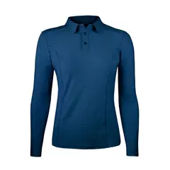 ANDESLAND OUTDOOR APPAREL - Polera Dry Fit Manga Larga Con Cuello Pale Azul Mujer