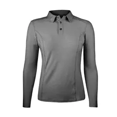 ANDESLAND OUTDOOR APPAREL - Polera Dry Fit Manga Larga Con Cuello Pale Gris Mujer