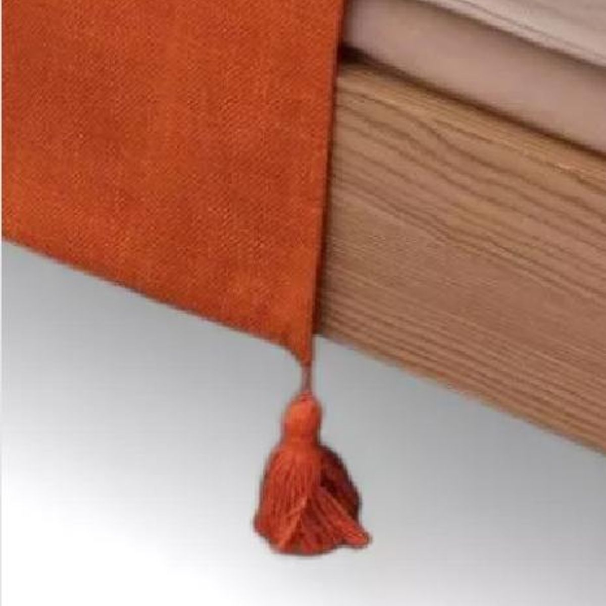 GENERICO - Piecera 2 plaza - king en lino 70x210 cm color naranja