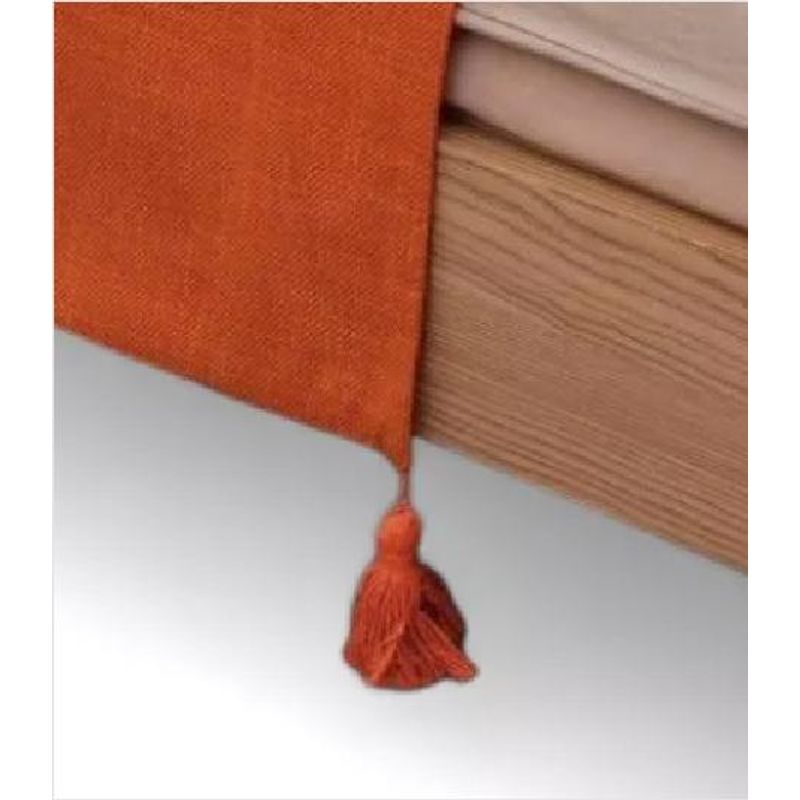 GENERICO - Piecera 2 plaza - king en lino 70x210 cm color naranja