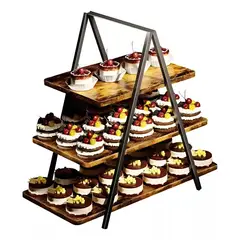 MUNDO MAGIA - Soporte Para Cupcakes, Bandeja Para Servir De 3 Niveles,