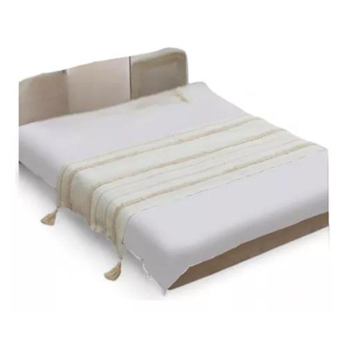GENERICO - Piecera pie de cama cama king y 2 plazas diseño 6 color blanco
