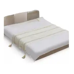 GENERICO - Piecera pie de cama cama king y 2 plazas diseño 6 color blanco