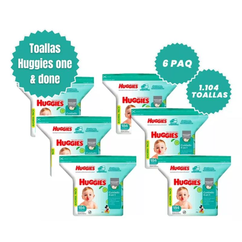 HUGGIES - Toallas Humedas Huggies 4en1 6paq De 184und Cu