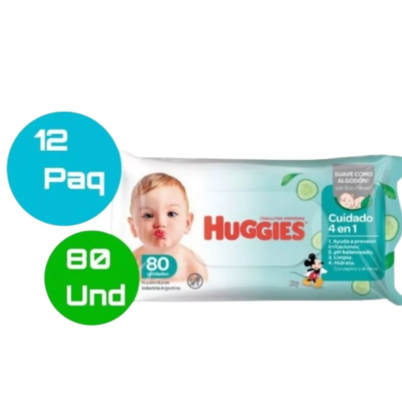 HUGGIES - Toallas Humedas Huggies Pack 12 Paquetes 80 und
