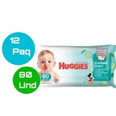 HUGGIES - Toallas Humedas Pack 12 Paquetes 80 und