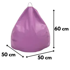 GENERICO - Pouf Pera Lila Eco Cuero 60x50x50 cm Máxima Design