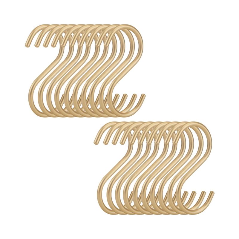 SANTU HOME & DECO - Set 20 Ganchos en Forma de S Dorado 110x55mm Aluminio