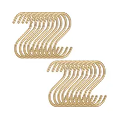 SANTU HOME & DECO - Set 20 Ganchos en Forma de S Dorado 110x55mm Aluminio