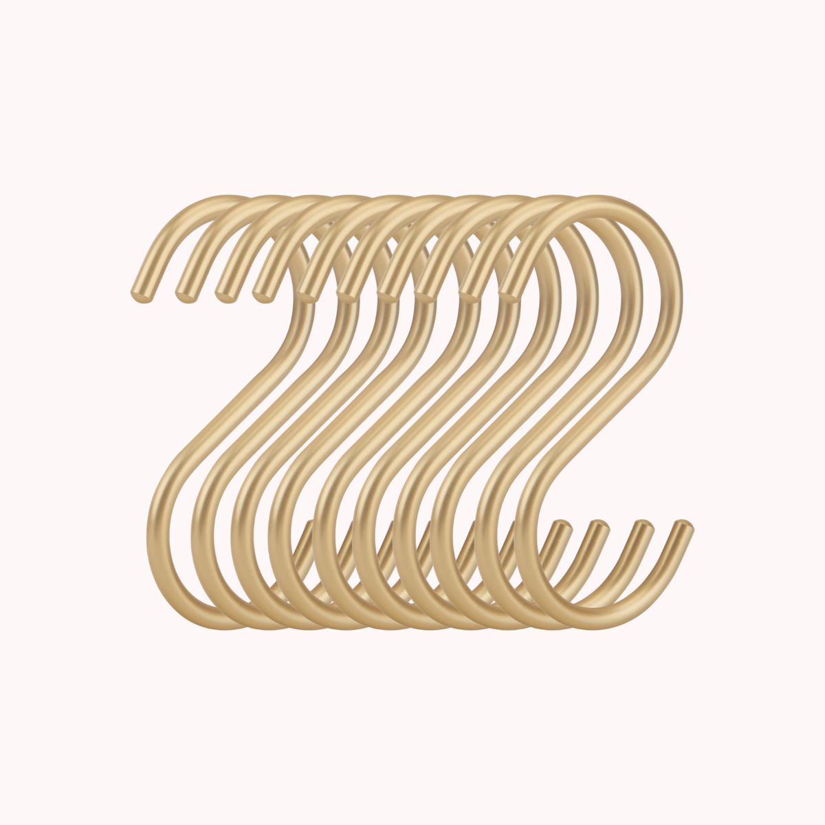 SANTU HOME & DECO - Set 10 Ganchos en Forma de S Dorado 110x55mm Aluminio