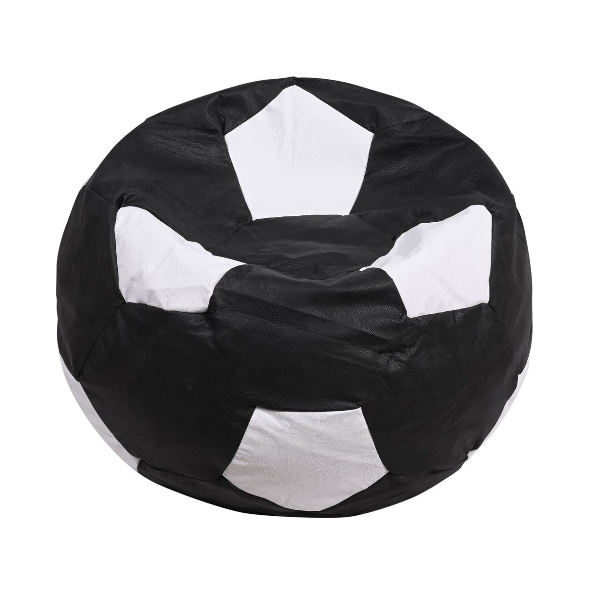GENERICO - Pouf  Pera Infantil Futbol Negro Blanco 50x50x50 cm Máxima Design