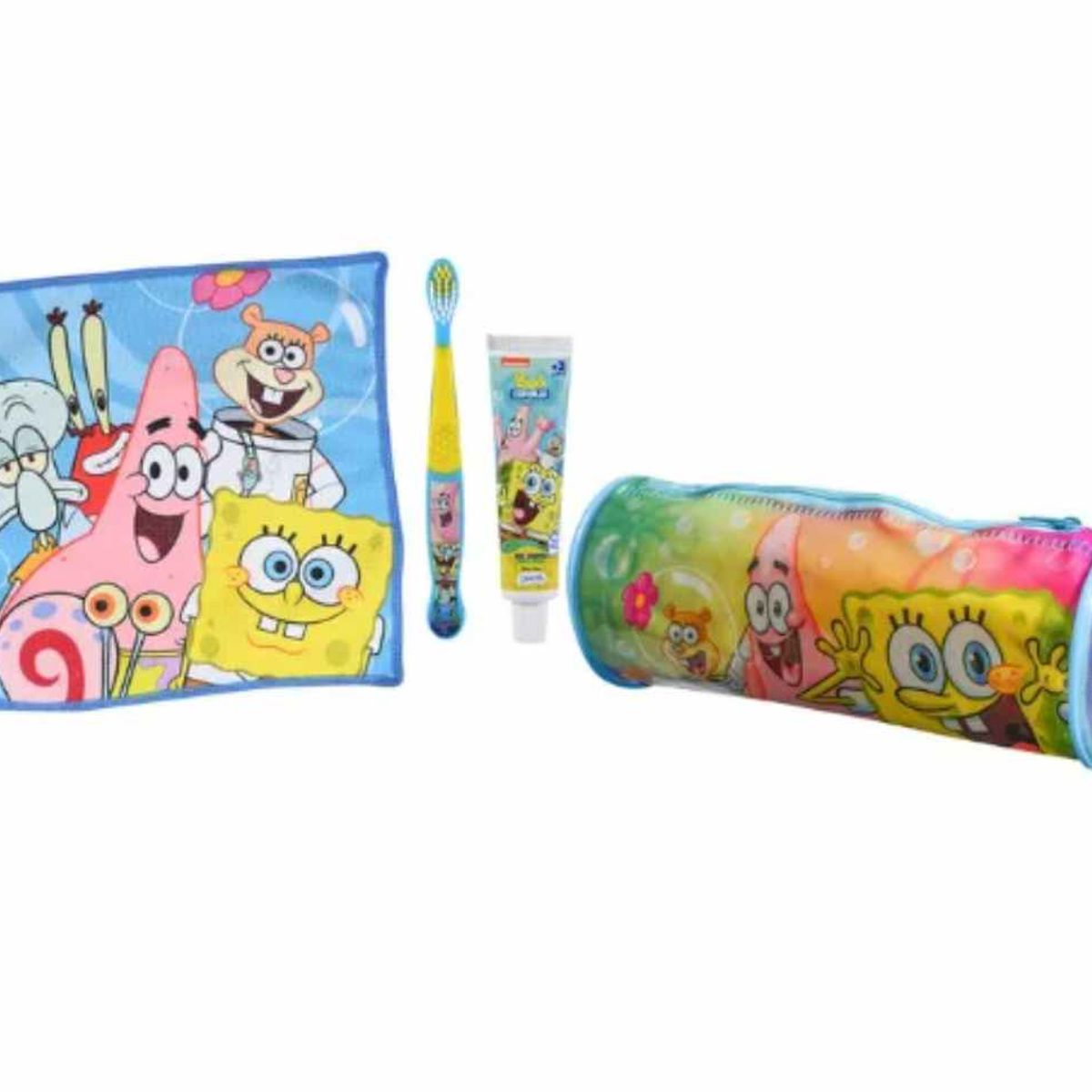 OEM - Set Pasta De Dientes Cepillo Toalla Estuche Bob Esponja
