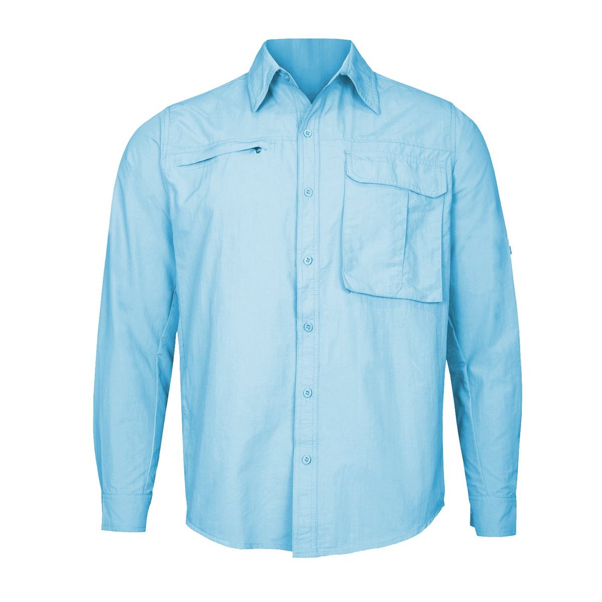 ANDESLAND OUTDOOR APPAREL - Camisa Trekking Ripstop Manga Larga UPF50 Fénec Celeste Hombre