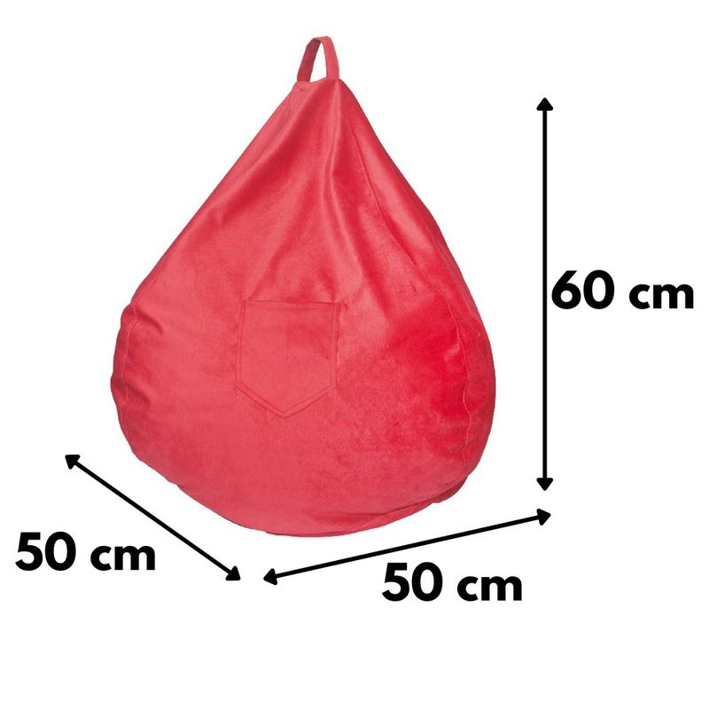 GENERICO - Pouf Pera Infantil Rojo Felpa 60x50x50 cm Máxima Design