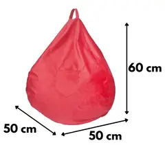 GENERICO - Pouf Pera Infantil Rojo Felpa 60x50x50 cm Máxima Design