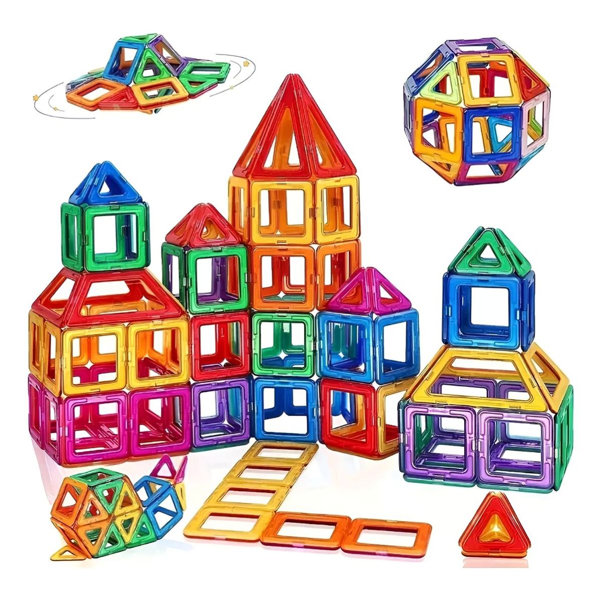 MUNDO MAGIA - Juego De Imanes Bloques Magneticos Bloques 50 Piezas