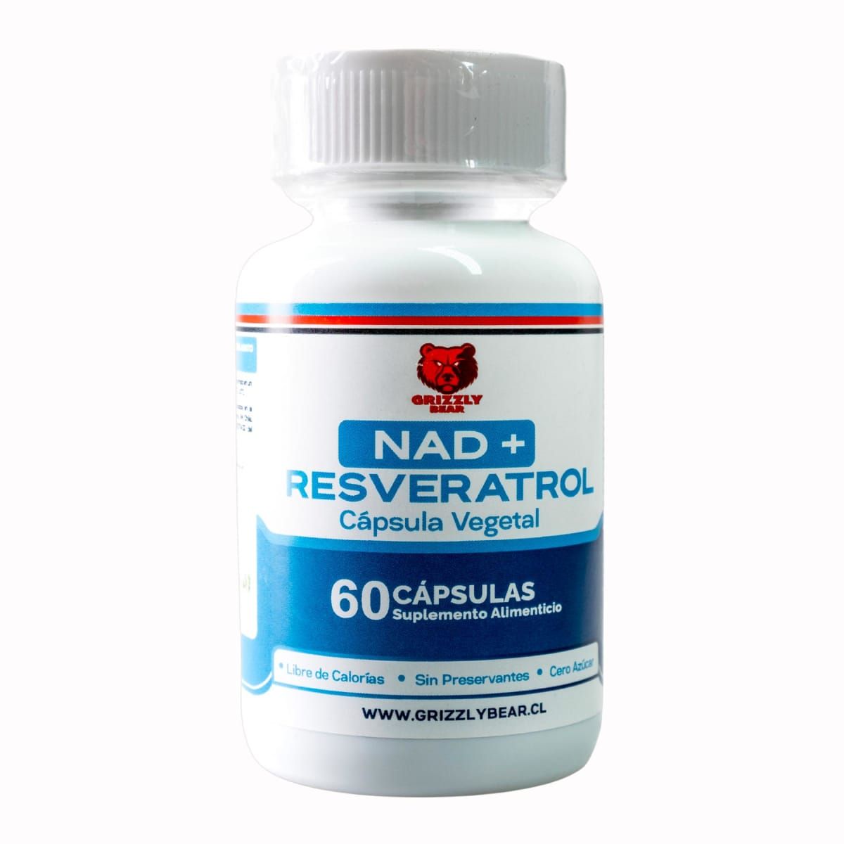 GRIZZLY - Nad + Resveratrol 590MG Grizzly Bear 60 Servicios.