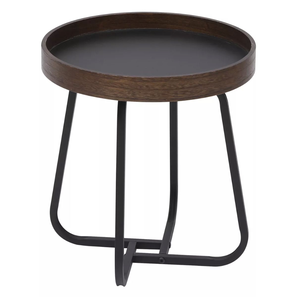 HOMER DESIGN - Mesa Lateral Homer Design Redonda Acero 40x46cm Melamina