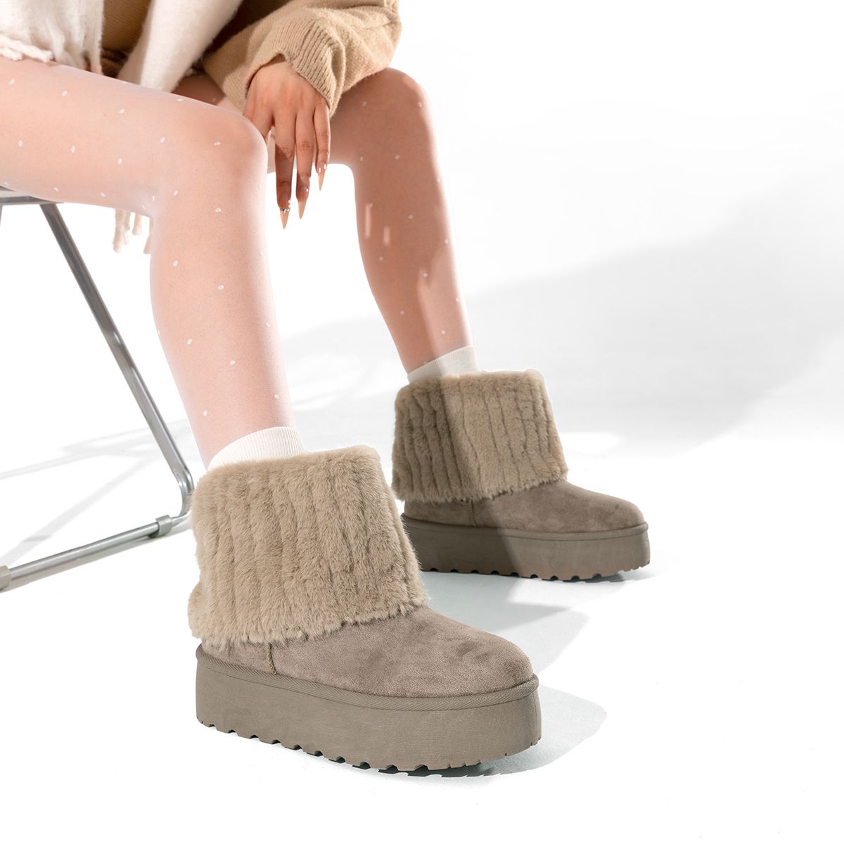 WEIDE - Botin Casual Mujer Vintage Moda Gamuza Con Felpa Weide SL23