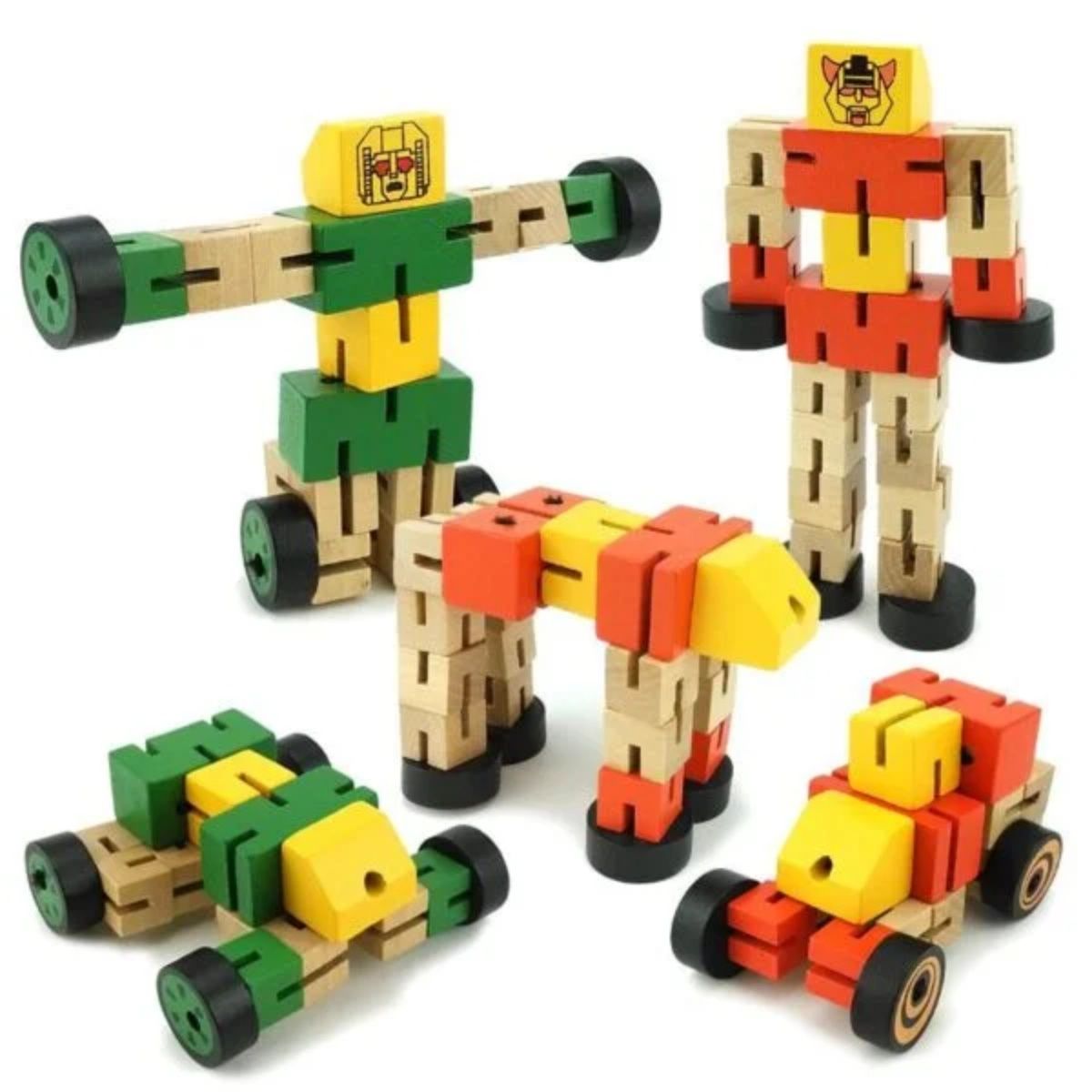 OEM - Robot Juguete Madera Aprendizaje